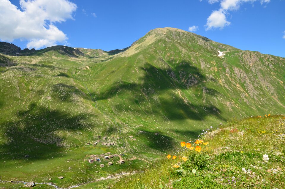 Mountain clouds peace photo