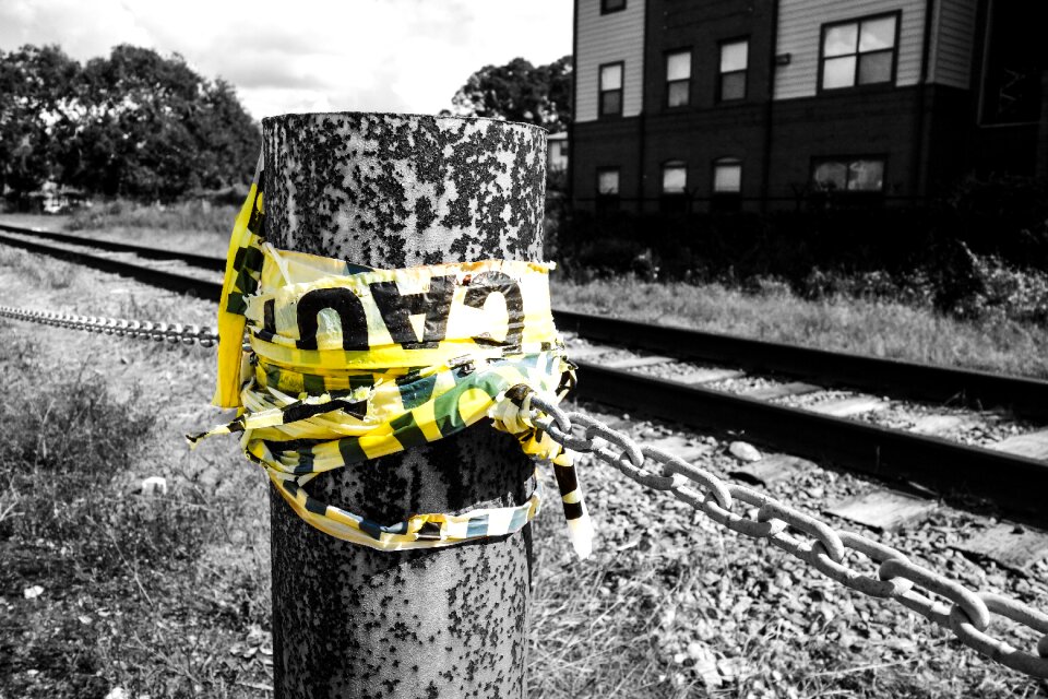 Rail black and white the scenery