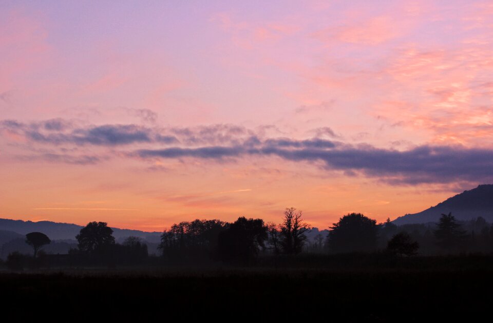 Backlight sky sunset photo