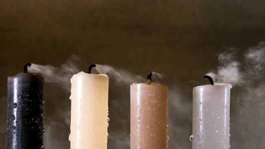 Candles smoke blown out
