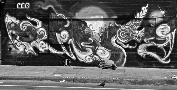 Homeless solitude black and white