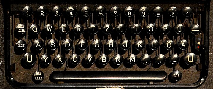Mechanically write old typewriter photo