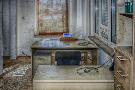 Dirty desk still life photo