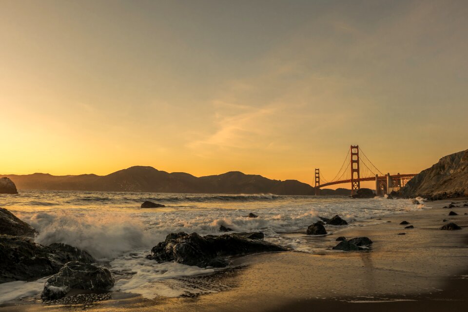 Ocean sailing boat sunset photo