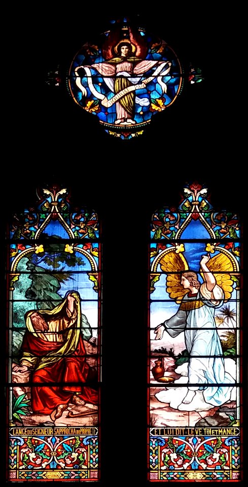Église_Notre-Dame_des_Anges_-_Nef_-_Vitrail_Nicod_et_Jubin_-_2._Le_Prophète_Elie_nourri_par_un_ange