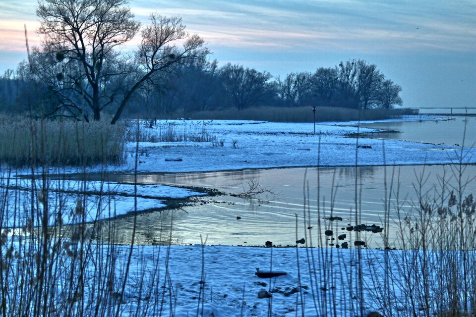 Port cold nature evening