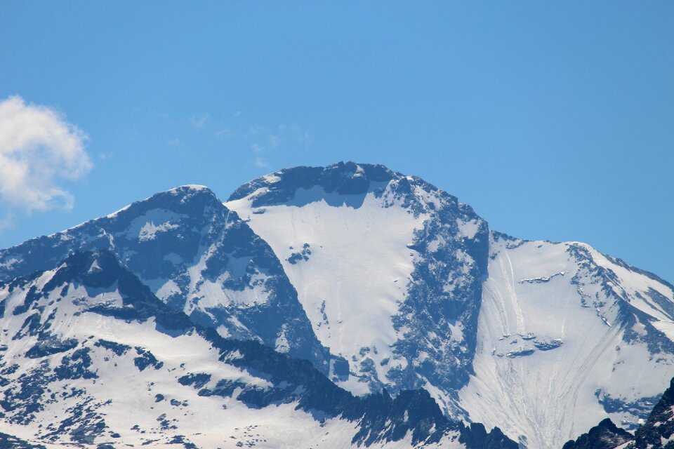 Mountain nature snowy mountain top photo