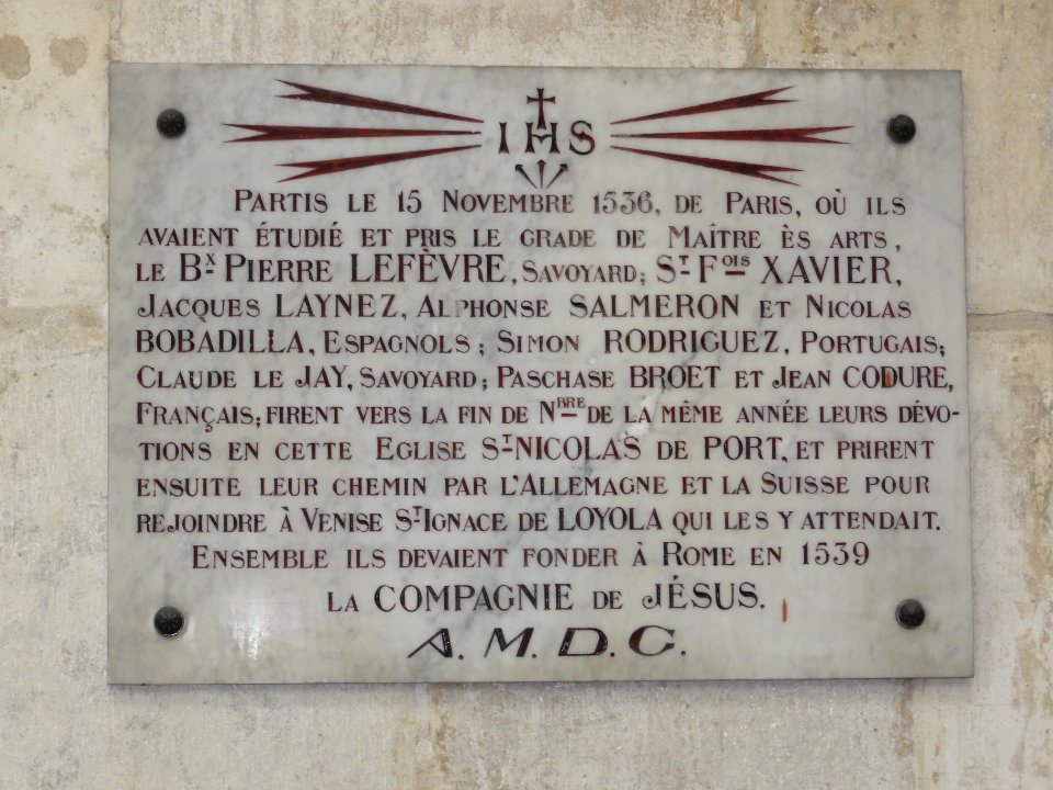 Église_Saint-Nicolas-de-Port,_plaquette_passage_9_premiers_futurs_jésuites