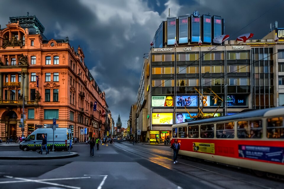Center urban evening