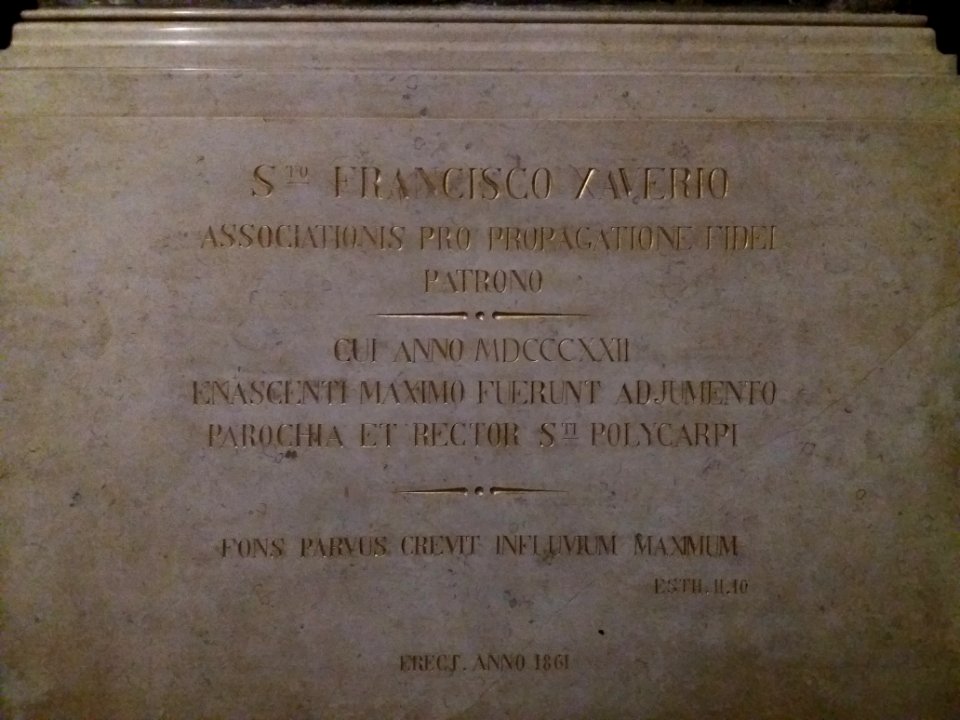 Église_Saint_Polycarpe_de_Lyon_-_Inscription_de_piédestal,_Sto_Francisco_Xaverio