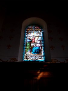 Église_Saint-Bonnet_de_Jaujac_-_Vitrail_Sainte_Famille
