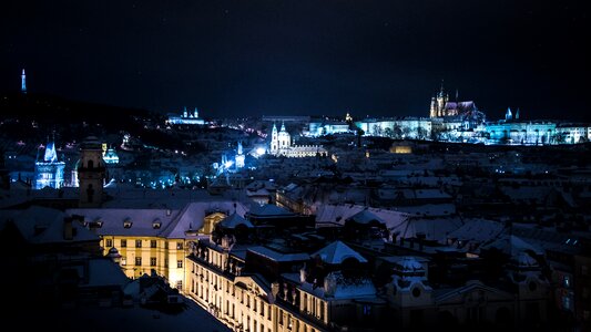 Winter lights city photo