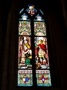Église_Saint-Victor_d'Artenay_(Loiret)_vitrail_St.Victor_enseignant