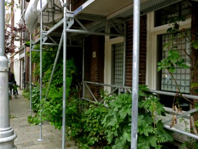A_close-up_of_scaffolding_for_restoration_in_the_Plantage_Muidergracht,_Amsterdam;_high_resolution_image_by_FotoDutch_in_June_2013