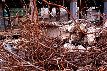 A_close-up_of_collected_concrete_wires_at_the_demolition_site_of_the_C.S._Post_Building_Amsterdam,_February_2011 photo