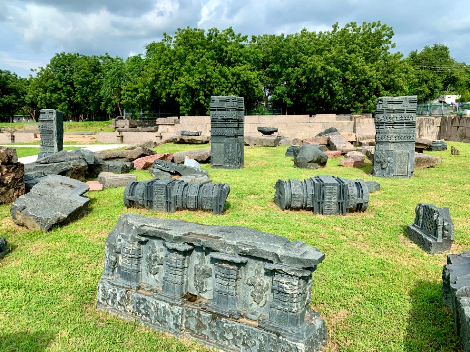 A_display_of_Hindu_and_Jain_temple_ruins,_Warangal_Fort_Park_and_Museum,_Telangana,_India_-_82