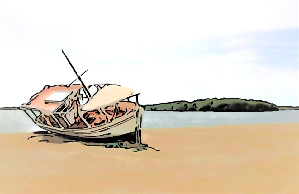 A_day_of_fishing_aground_-_cartoon