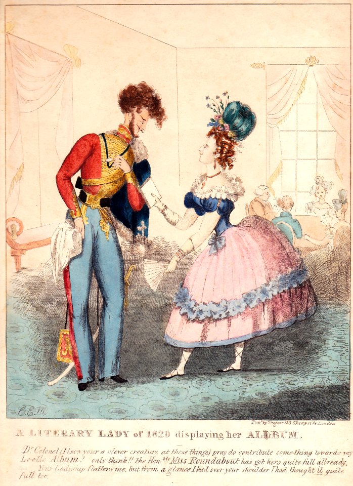 A_Literary_Lady_of_1820_displaying_her_ALLBUM_-_Tregear