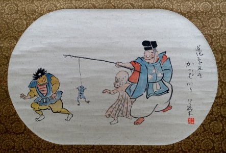 A_Farce_on_Fishing_a_Kappa,_by_Ogawa_Unsen,_1937_-_Hakone_Museum_of_Art_-_Hakone,_Kanagawa,_Japan_-_DSC08100