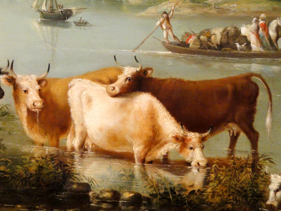 A_Calm_Watering_Place_-_Extensive_and_Boundless_Scene_with_Cattle,_detail,_1816,_Alvan_Fisher,_American_-_Cleveland_Museum_of_Art_-_DSC08922