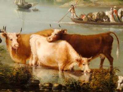 A_Calm_Watering_Place_-_Extensive_and_Boundless_Scene_with_Cattle,_detail,_1816,_Alvan_Fisher,_American_-_Cleveland_Museum_of_Art_-_DSC08922