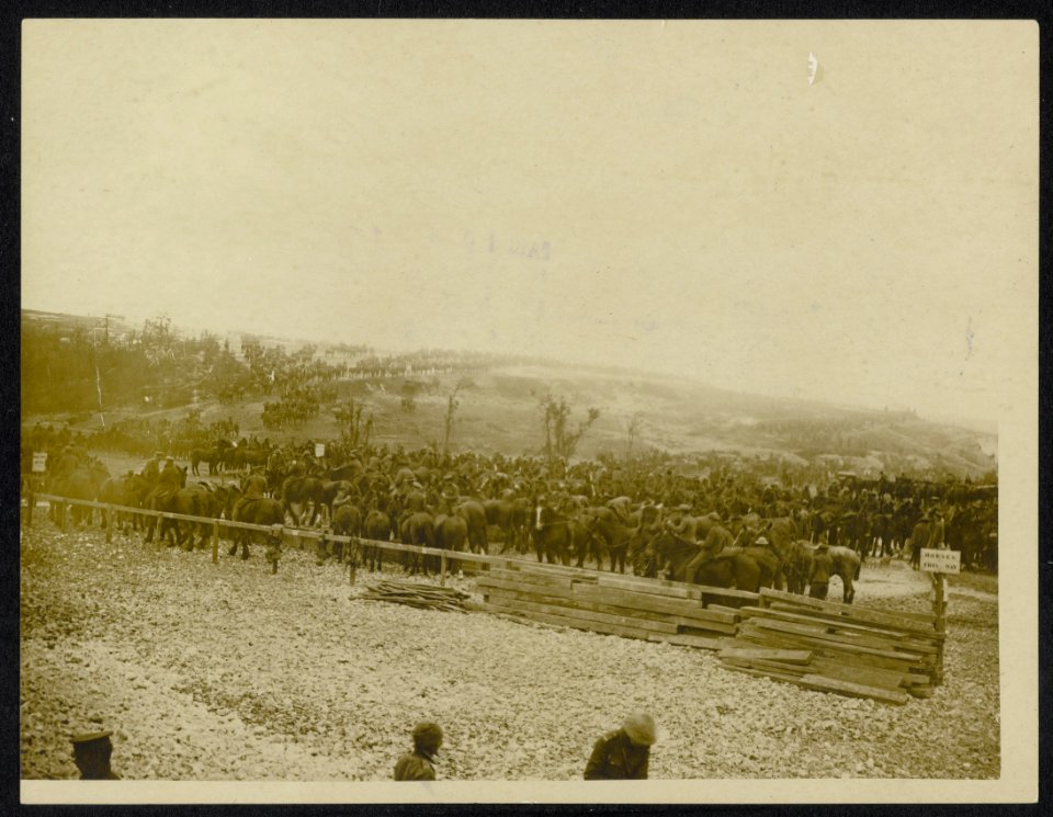 A_busy_scene_at_a_watering_point_for_horses,_Bestanddeelnr_158-0962