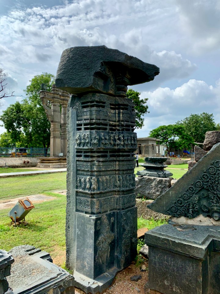 A_display_of_Hindu_and_Jain_temple_ruins,_Warangal_Fort_Park_and_Museum,_Telangana,_India_-_30