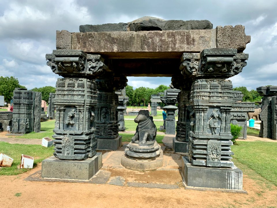 A_display_of_Hindu_and_Jain_temple_ruins,_Warangal_Fort_Park_and_Museum,_Telangana,_India_-_39