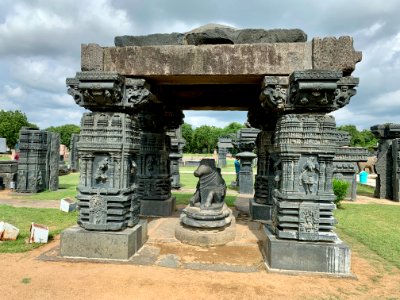 A_display_of_Hindu_and_Jain_temple_ruins,_Warangal_Fort_Park_and_Museum,_Telangana,_India_-_39