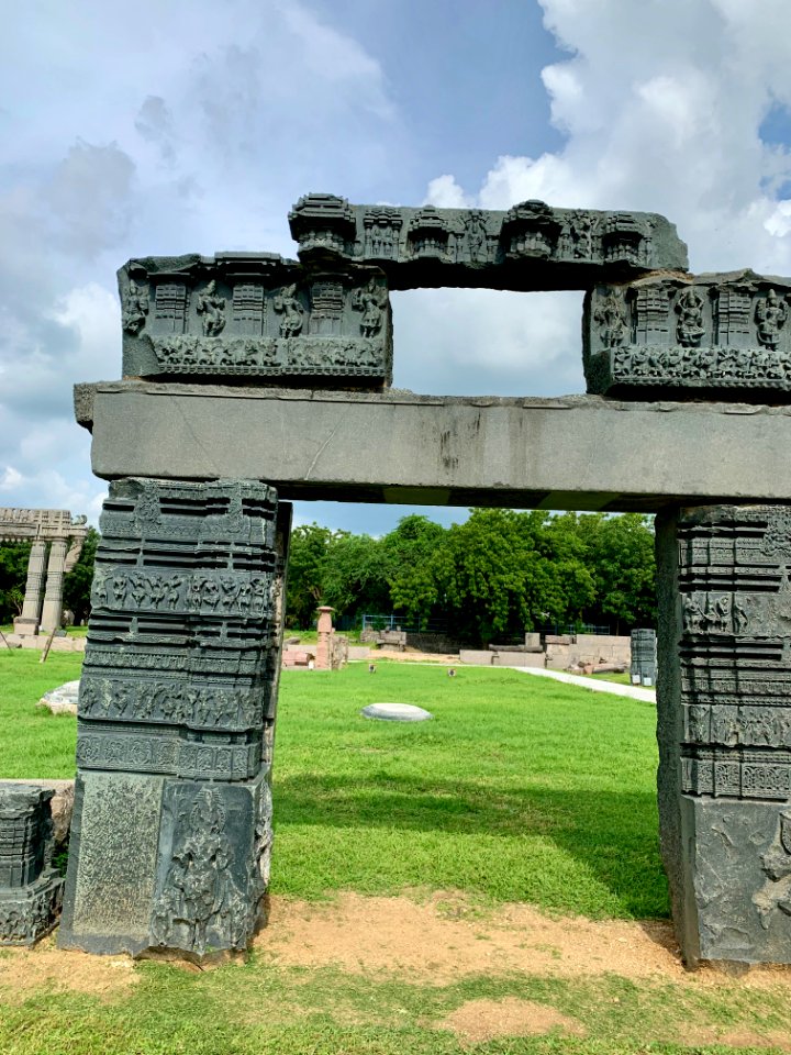 A_display_of_Hindu_and_Jain_temple_ruins,_Warangal_Fort_Park_and_Museum,_Telangana,_India_-_67