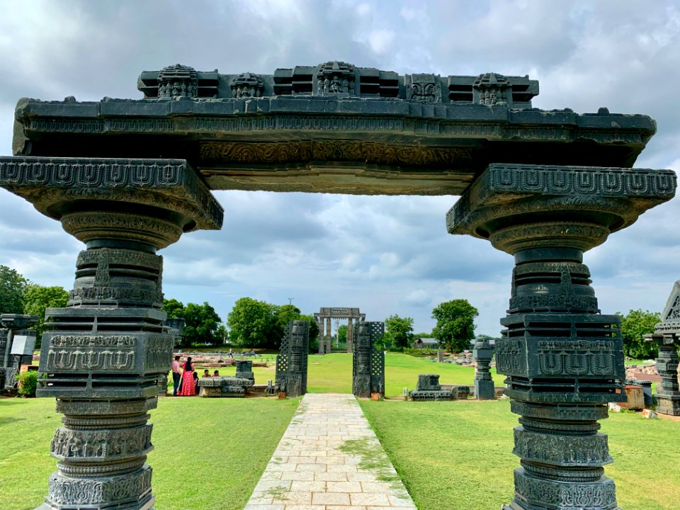 A_display_of_Hindu_and_Jain_temple_ruins,_Warangal_Fort_Park_and_Museum,_Telangana,_India_-_58