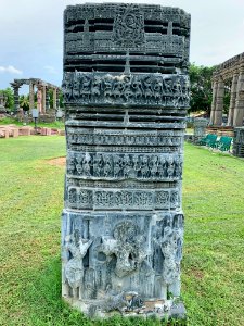 A_display_of_Hindu_and_Jain_temple_ruins,_Warangal_Fort_Park_and_Museum,_Telangana,_India_-_104
