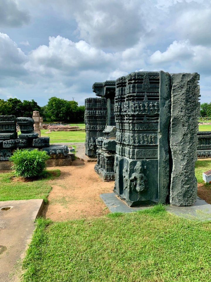 A_display_of_Hindu_and_Jain_temple_ruins,_Warangal_Fort_Park_and_Museum,_Telangana,_India_-_45