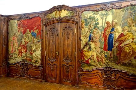 Aachen_room_for_Johann_of_Wespien,_architect_Johann_Josef_Couven,_Gobelins_by_Franz_and_Peter_van_der_Borcht,_1734-1742,_oak,_marble,_tapestries_-_Germanisches_Nationalmuseum_-_Nuremberg,_Germany_-_DSC02735