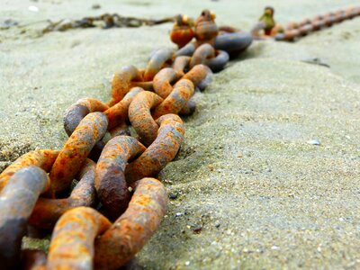 Old links of the chain iron chain photo