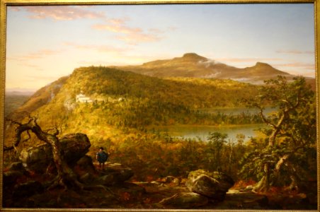 A_View_of_the_Two_Lakes_and_Mountain_House,_Catskill_Mountains,_Morning,_by_Thomas_Cole,_view_1,_1844,_oil_on_canvas_-_Brooklyn_Museum_-_DSC09367