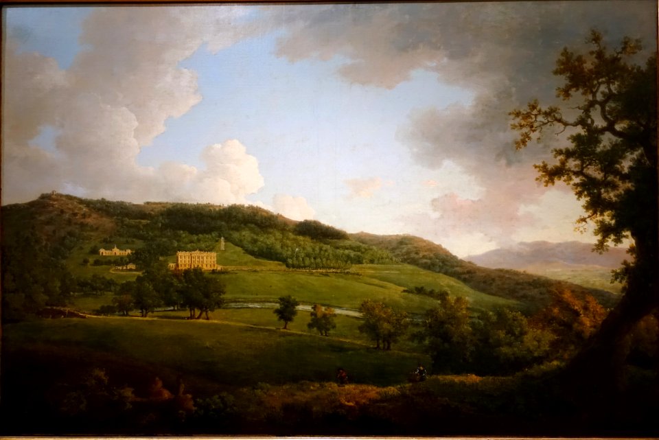 A_view_of_Chatsworth,_by_William_Marlow_(1740-1813),_c._1770_-_Green_Satin_Room,_Chatsworth_House_-_Derbyshire,_England_-_DSC03160