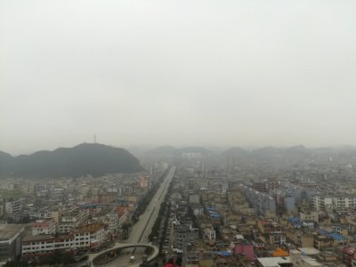 A_view_over_downtown_Zhenning_County_from_an_apartment,_picture8