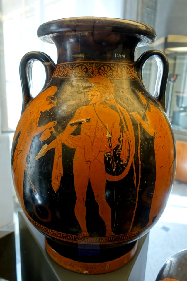 A_Warrior_Leaving_Home,_Attic_red-figure_pelike,_by_the_Lykaon_Painter,_450-440_BC_-_Museo_Gregoriano_Etrusco_-_Vatican_Museums_-_DSC01013