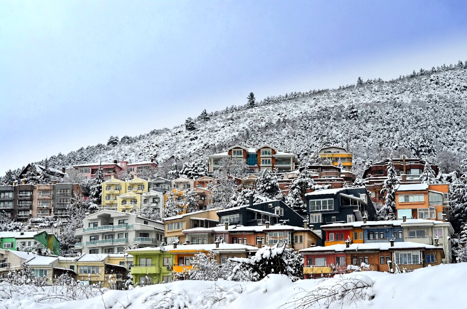 Snow landscape winter season landscape photo