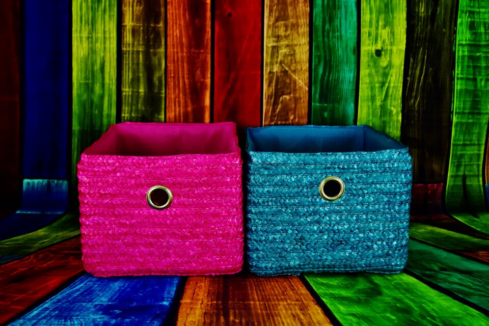 Colorful storage decoration photo