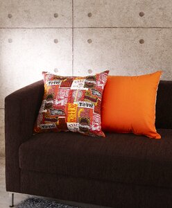 Fabric sofa orange color interior