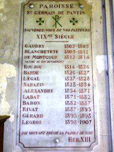 Église_Saint-Germain_de_Pantin,_plaquette_curés_XIXème