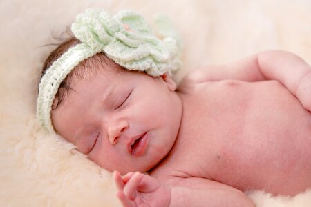 Newborn girl sleep