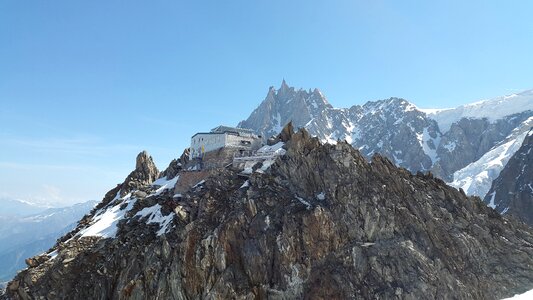 Hut high-mountain hut glacier