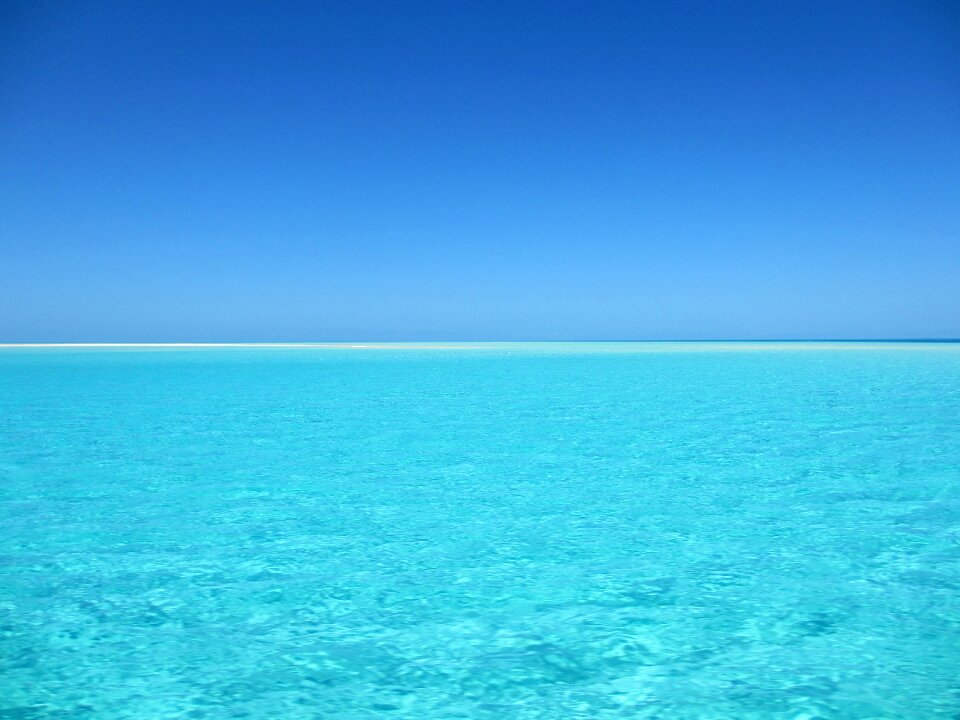 Tropical paradise blue water