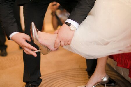 Wedding shoe hand