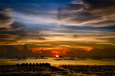 Sea sky beach sunset photo