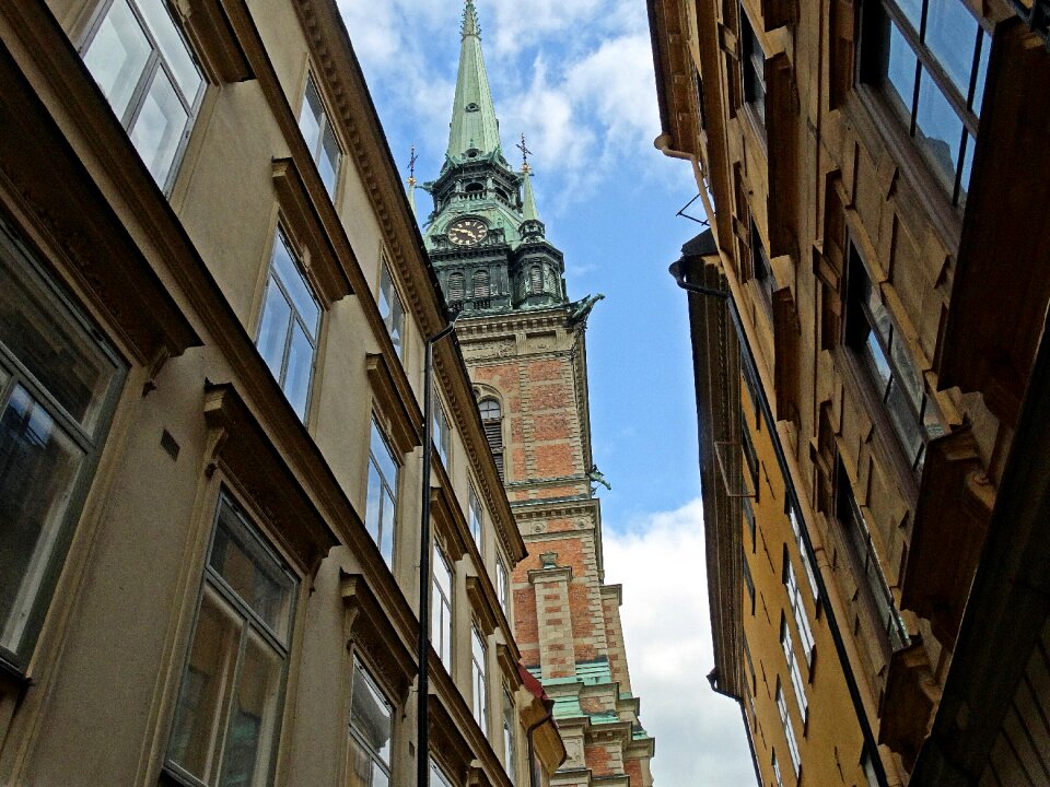 Church tower old house sweden