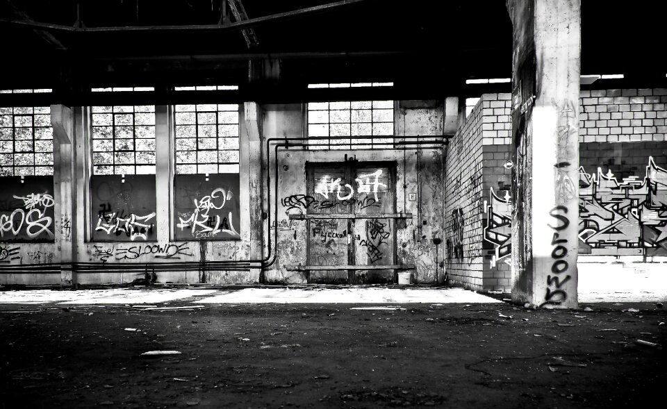 Abandoned industrial building lapsed